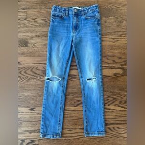 Boden Girls Blue Jeans Size 8Y Distressed, Adjustable Waist